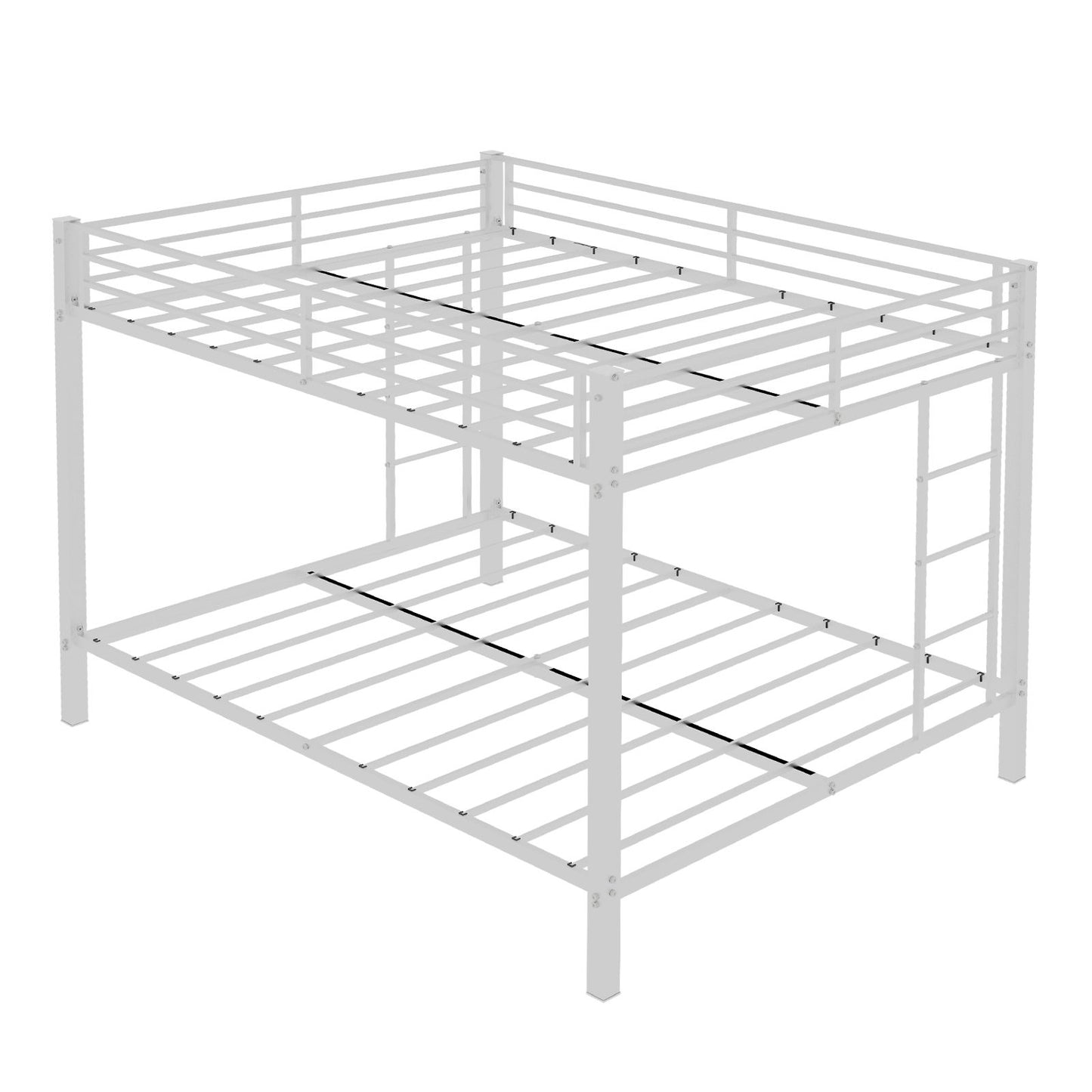 Bunk Bed For Kids, Convertible Frame With Ladders & Guardrail