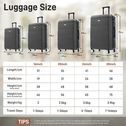 Hardshell Luggage Set 6 Piece With Duffel & Toiletry Bag