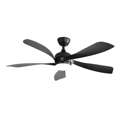 52" Ceiling Fan With 3 Color Dimmable LED Light, 5 Blades, Remote Control, Reversible DC Motor