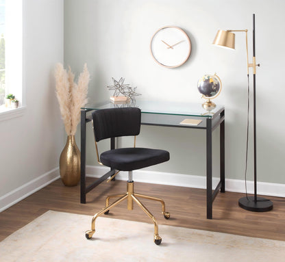 Metric - Industrial Floor Lamp - Black / Antique Brass