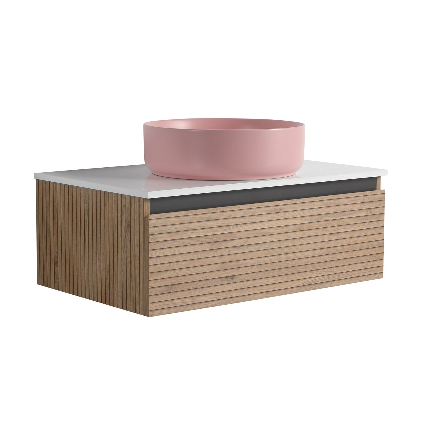 Wall Mounted Bathroom Vanity With Art Sink & 1 Soft Close Drawer