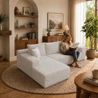 Modern L-Shaped Sectional Sofa With Left Facing Chaise