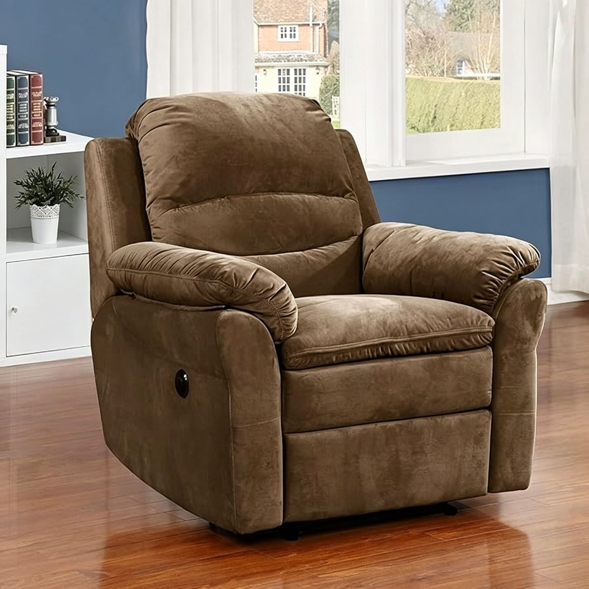 Electric Recliner Chair With USB Port And Gentle Lumbar Massage - Brown