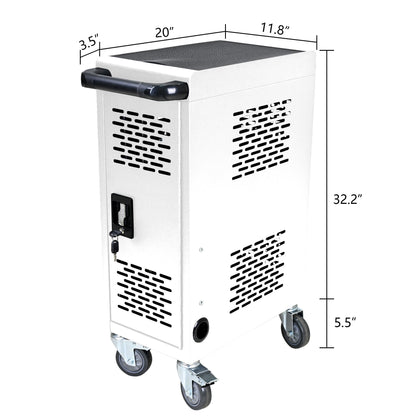 16 Bay Mobile School Charging Cart Station For book, Tablet And Laptop Computer With Power Strip Included