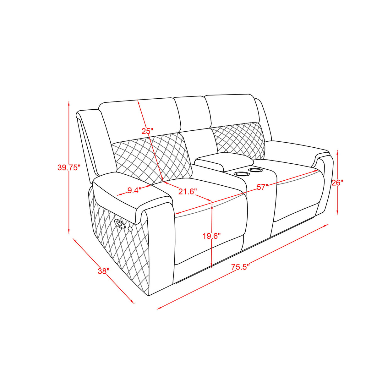 Alicia - Console Reclining Loveseat