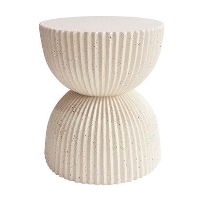 Side Table With Speckled Ribbed Texture