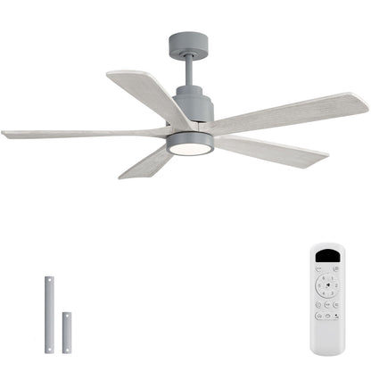 52" Ceiling Fan With Dimmable LED Light And 6 Speed Remote Control - Cement Gray