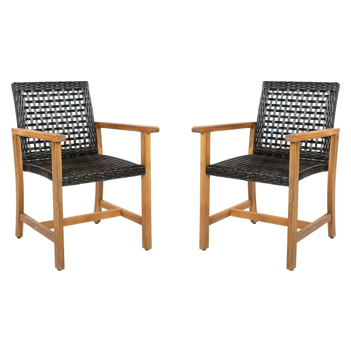 Outdoor Dining Chairs (Set of 2) - Brown / Teak
