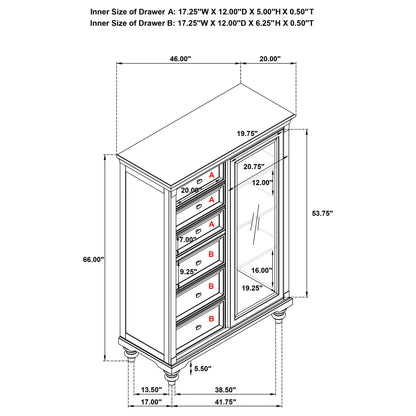 Berwick - 6 Drawer Chest With Door - Dark Oak
