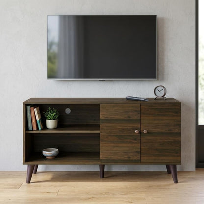 Amidon - TV Stand, With 2 Storage Shelves And 1 Cabinet