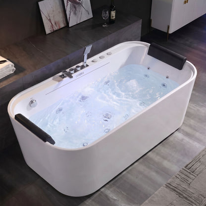 Serenity - Massage Bathtub With Whirlpool Massage, Bubble Bath, LED Air Jets And Hidden Waterfall - White