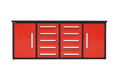 Storage Cabinets With Workbench (With 10 Drawers And 2 Cabinets)
