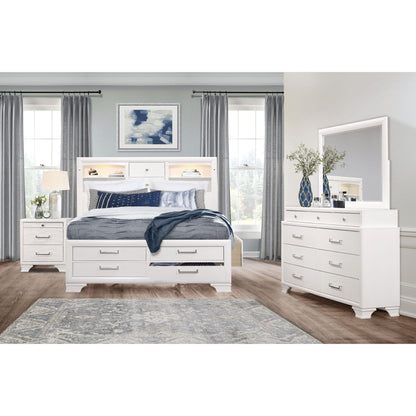 Civic - 5 Piece Storage Bedroom Set With Bookcase Headboard
