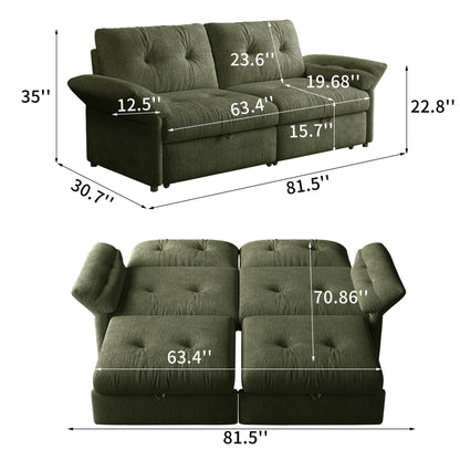 Sofa Bed, 2 In 1 Design For Living Rooms
