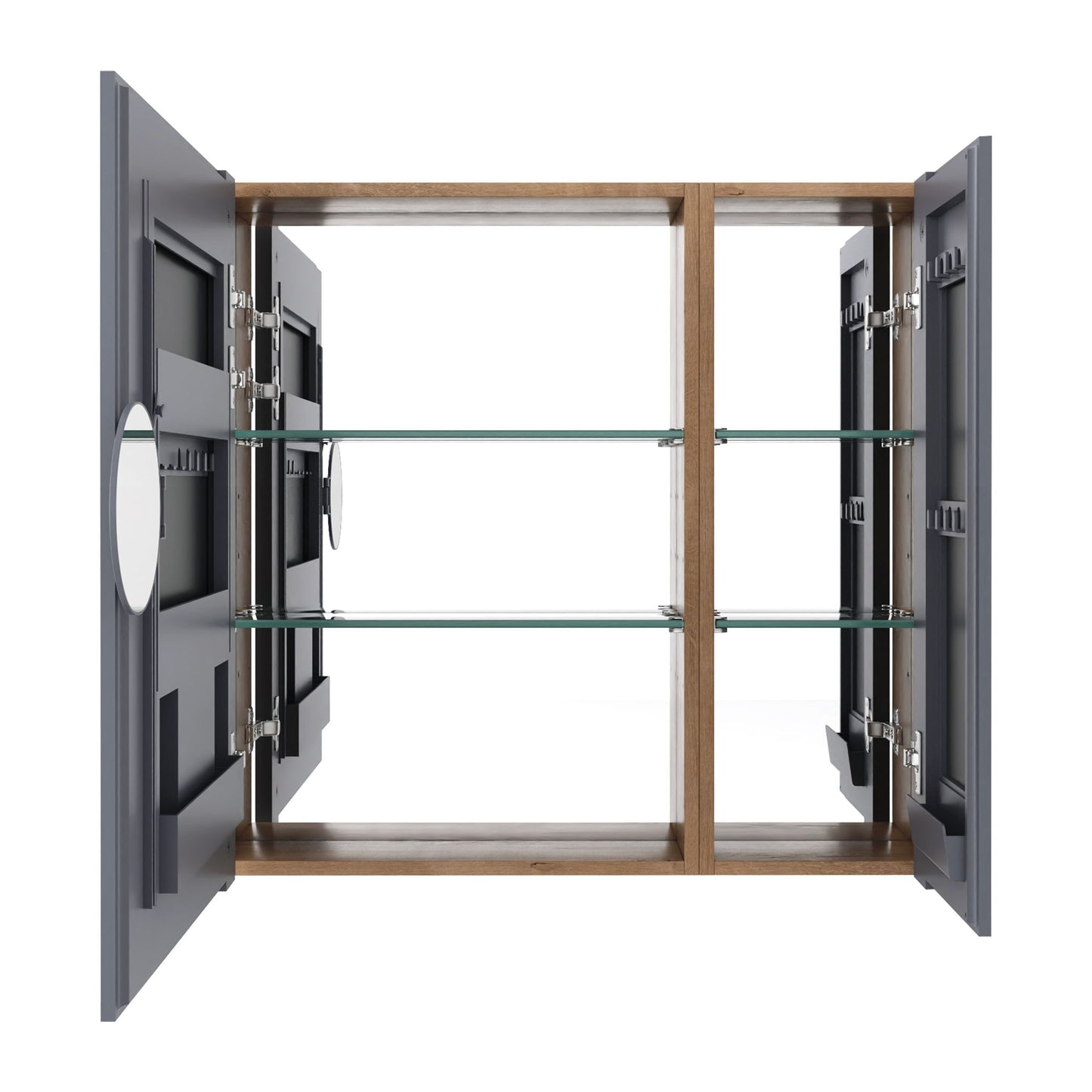 29.63" Wall Mounted Cabinet With Adjustable Shelves Storage Cabinet For Bathroom - Imitative Oak