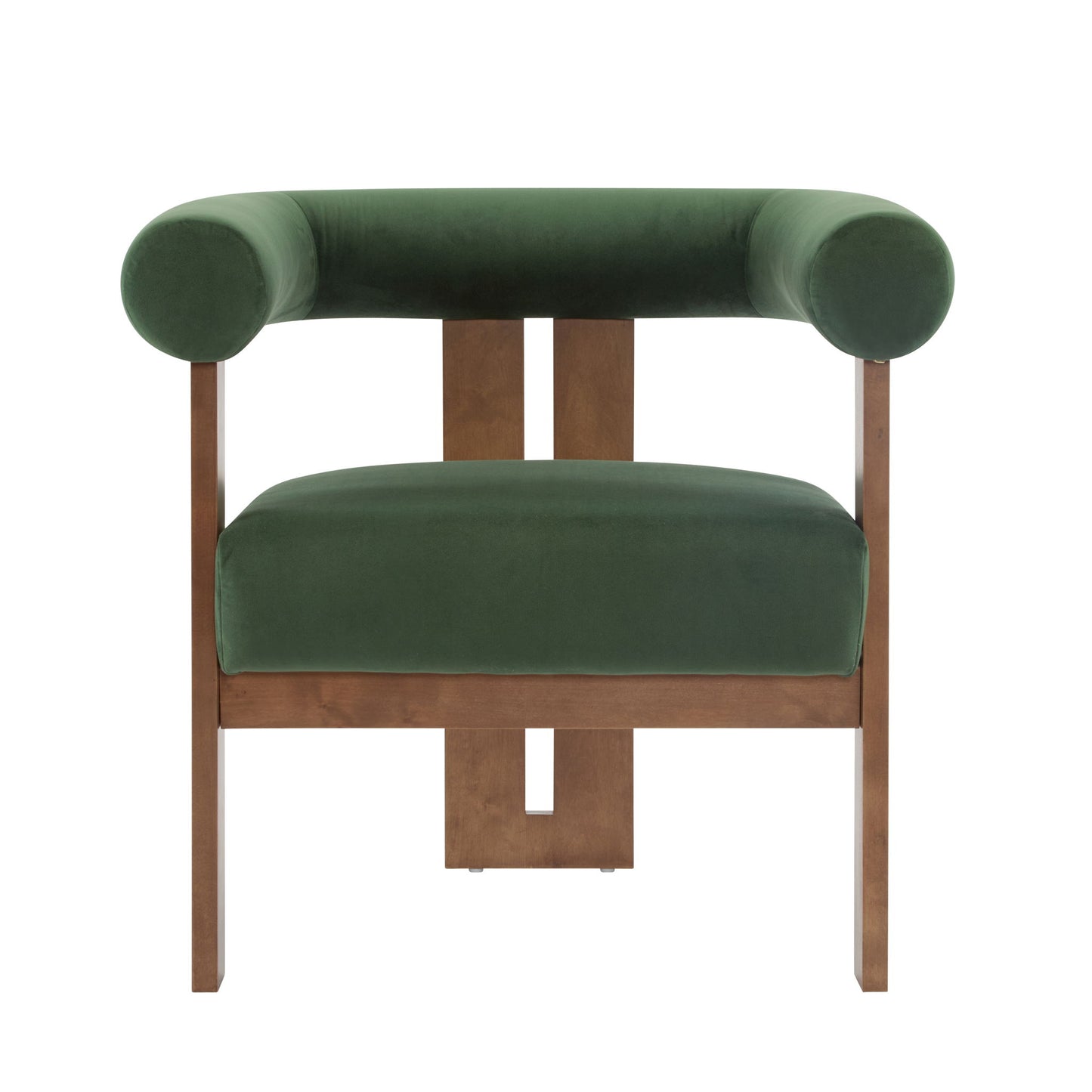 Modern Upholstered Round Arm Accent Chair With Upholstery