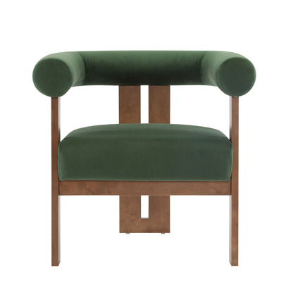 Modern Upholstered Round Arm Accent Chair With Upholstery