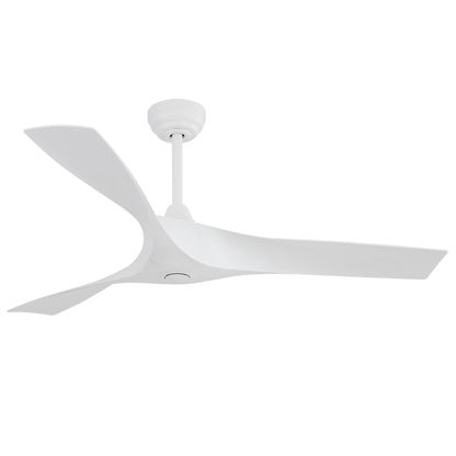 52" Ceiling Fan With Remote Control, Quiet Reversible DC Motor, For Indoor Outdoor Use - White