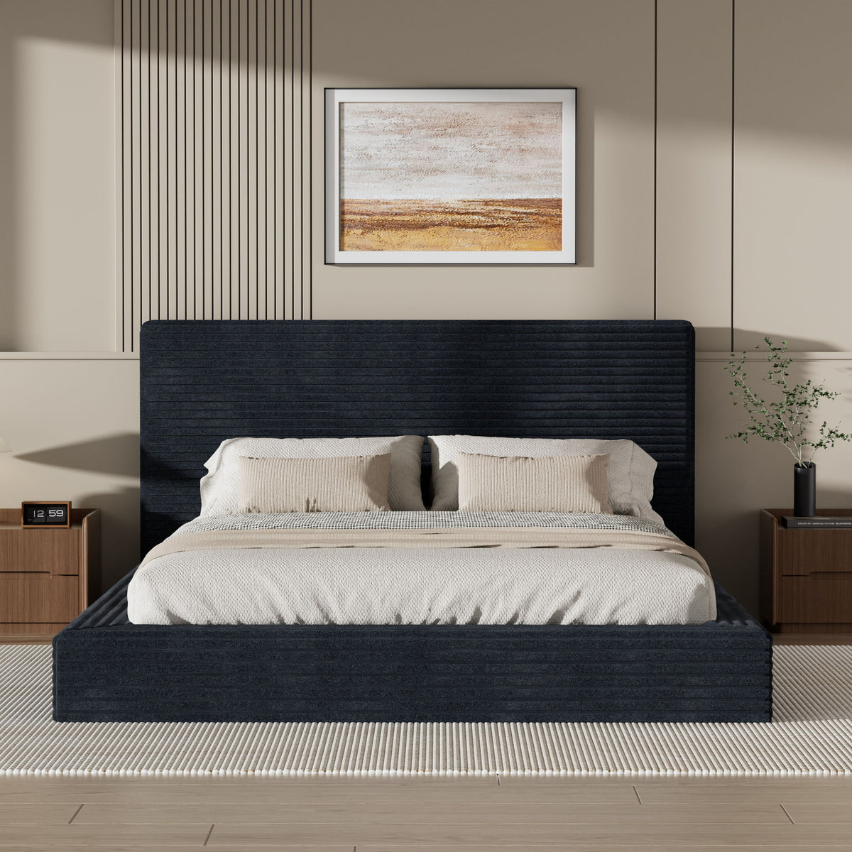 Airframe - Upholstered Bed Frame, Cloud Soft Headboard
