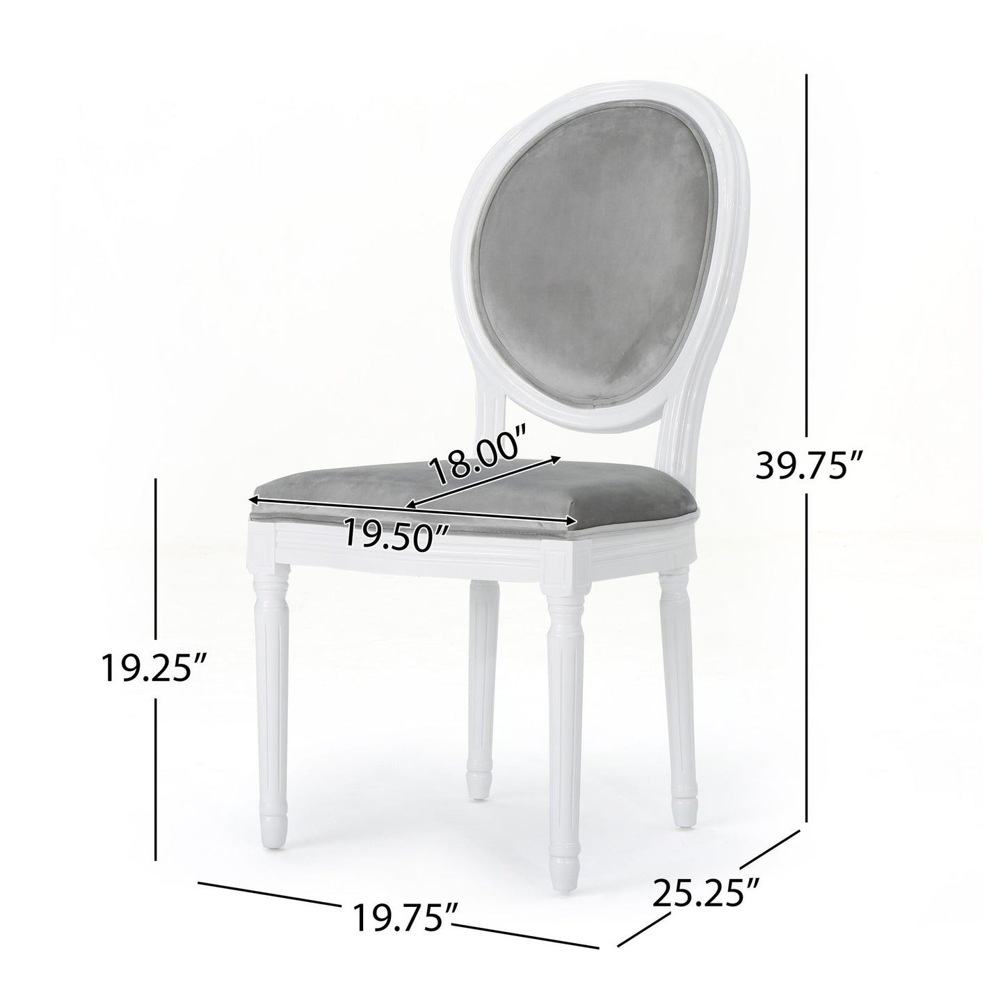 French Country Dining Chair Set With Round Backrest