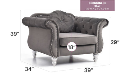 Chic Transitional Flared Arm Chair