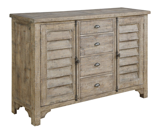 Louvred Door Buffet - Taupe