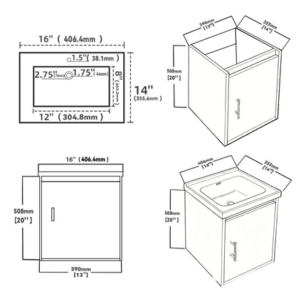Floating Bathroom Vanity Combo, Wall Mounted Cabinet With Sink & Soft Close Doors For Small Bathrooms