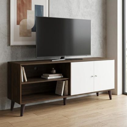 Amidon - TV Stand, With 2 Storage Shelves And 1 Cabinet