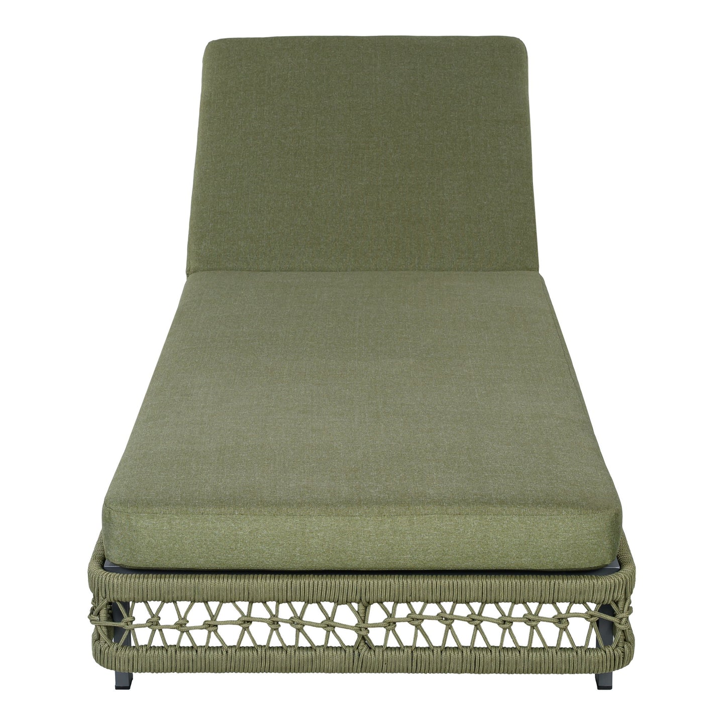 Outdoor Chaise Lounge With Wheels, 5 Position Adjustable Backrest