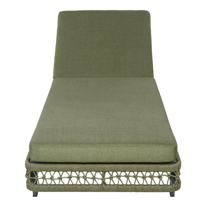 Outdoor Chaise Lounge With Wheels, 5 Position Adjustable Backrest