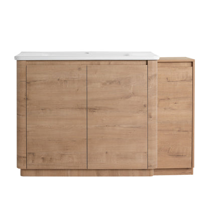 Freestanding Bathroom Vanity With Sink, 1 Small Storage Cabinet, Soft Close Door