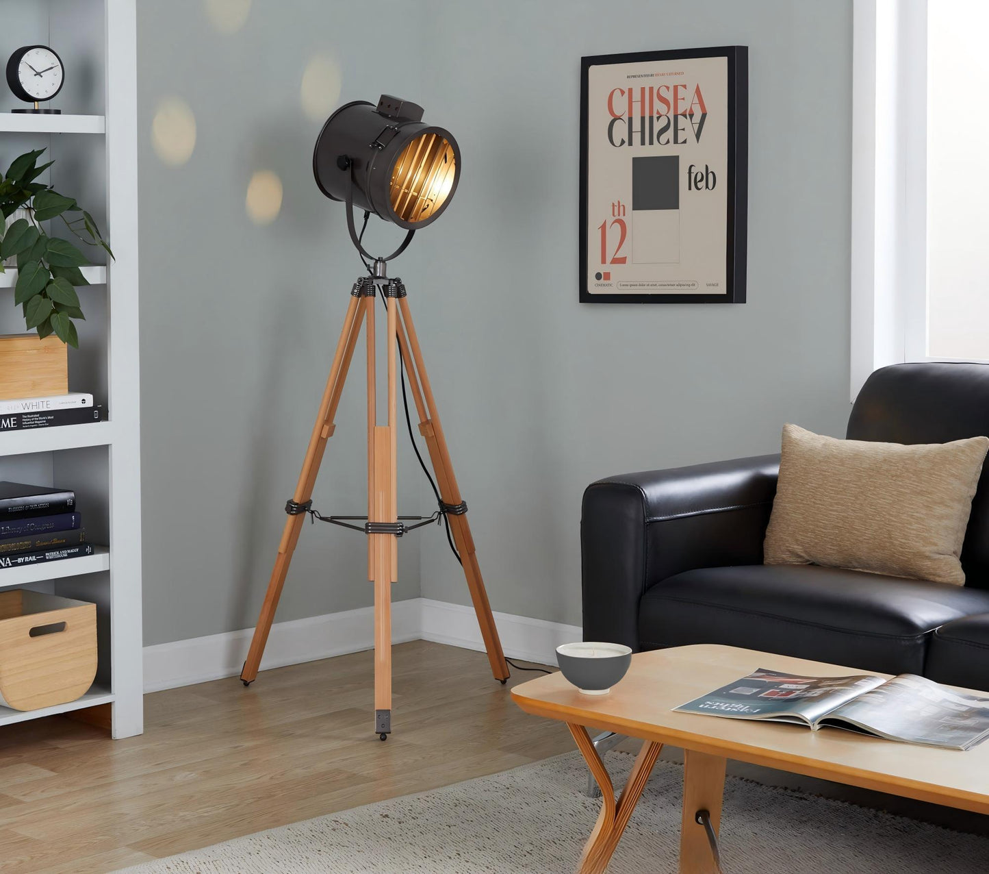 Ahoy - Industrial Floor Lamp - Natural / Antique
