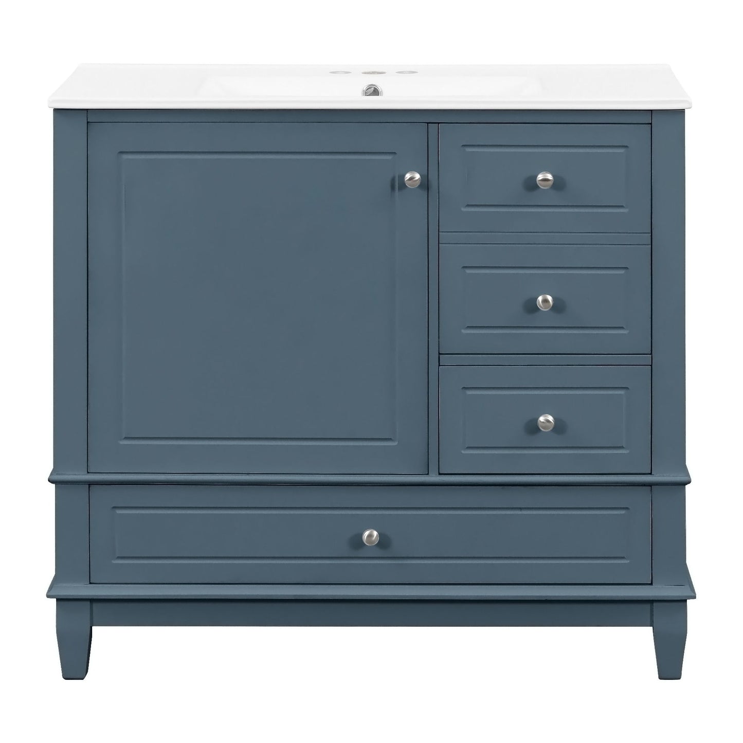 Modern Bathroom Vanity With Sink, 3 Drawers & Cabinet