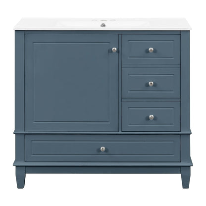Modern Bathroom Vanity With Sink, 3 Drawers & Cabinet