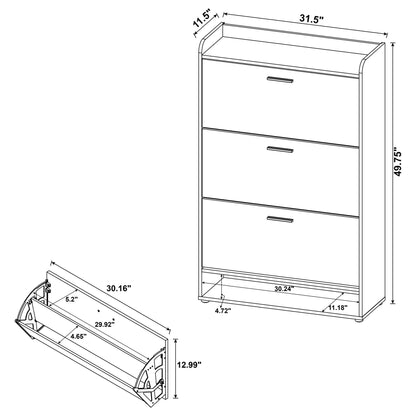 Claire - 3 Tier Shoe Cabinet - Brown