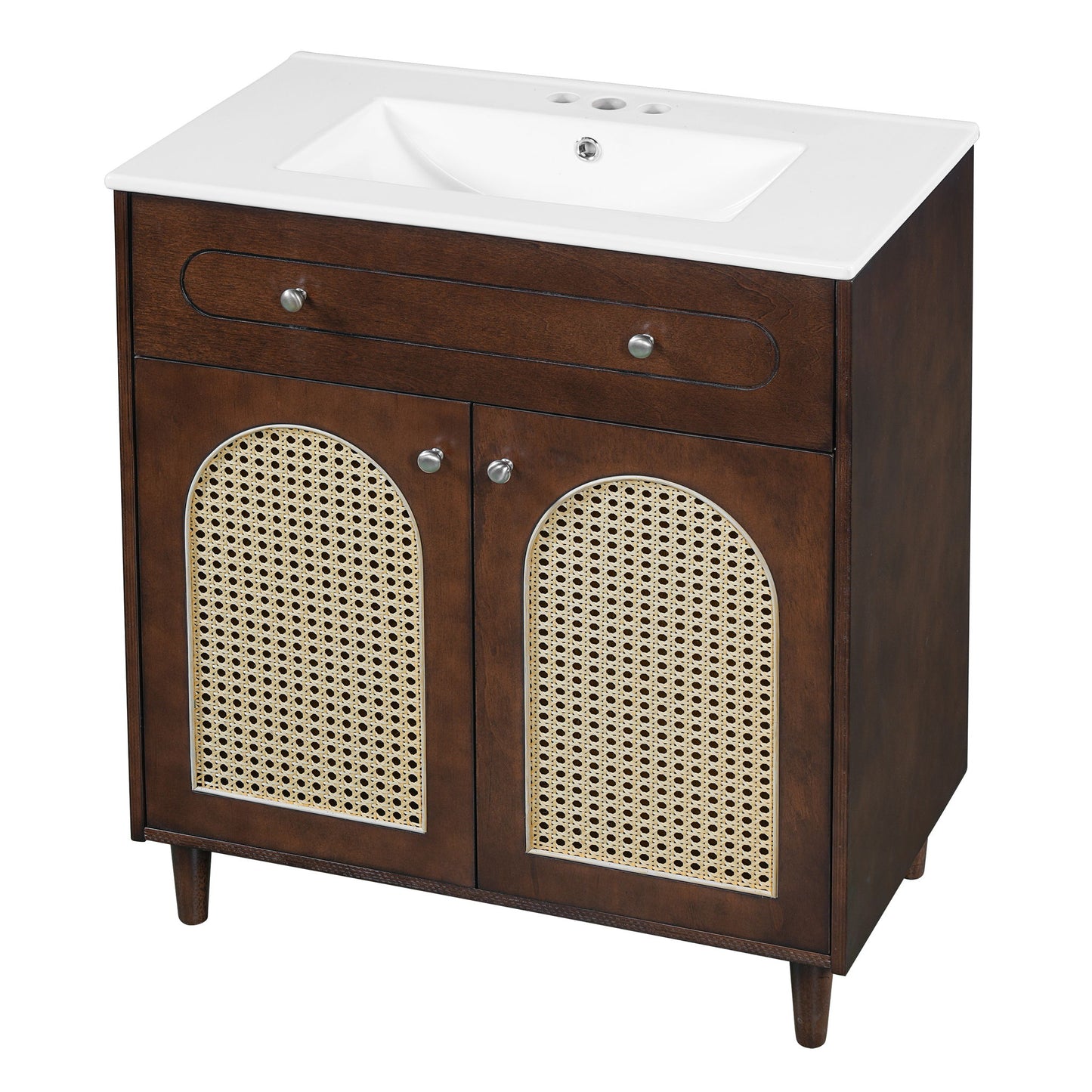 Modern Bathroom Vanity With Sink, Cabinet With Adjustable Shelf