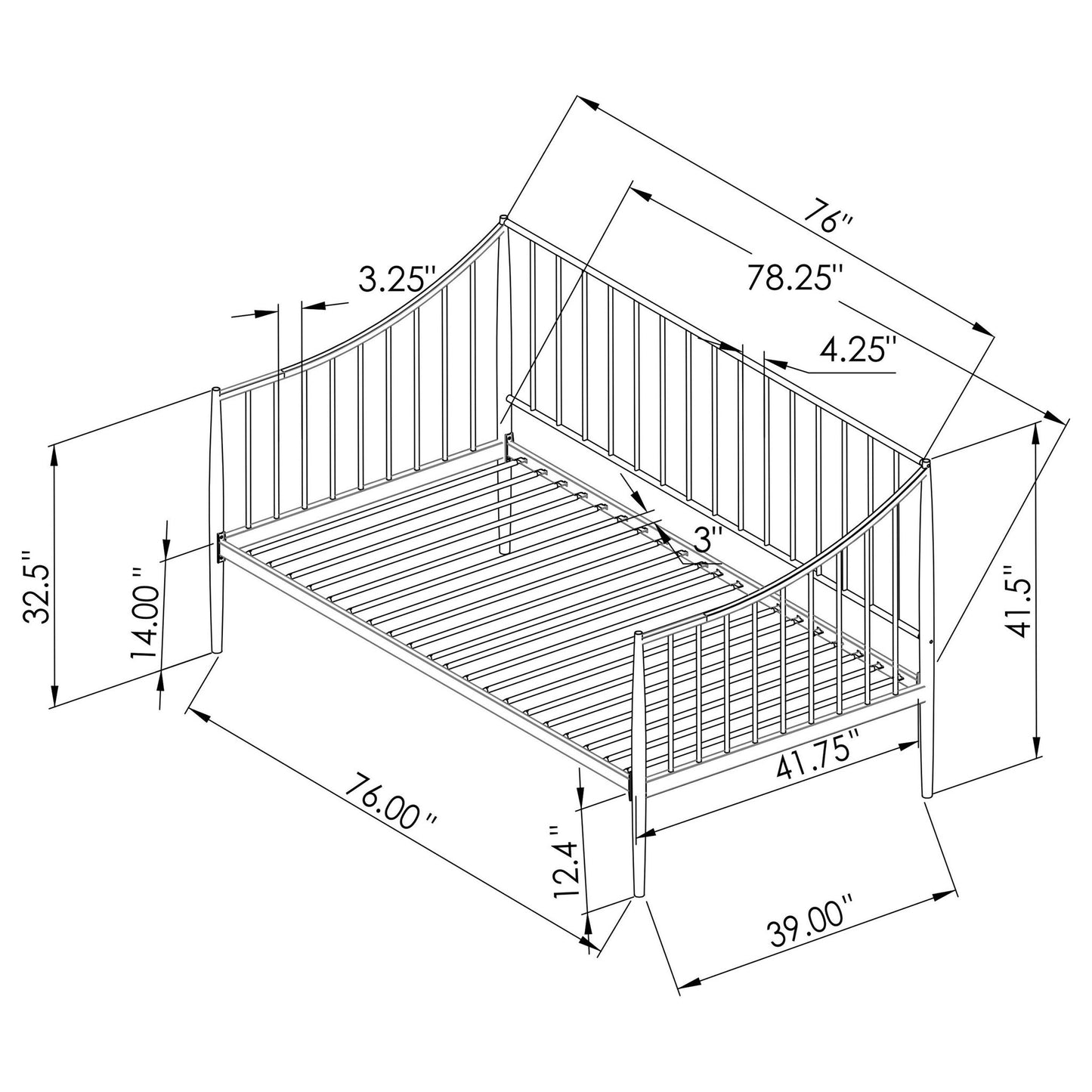 Jeremy - Twin Daybed Frame With Storage - Black