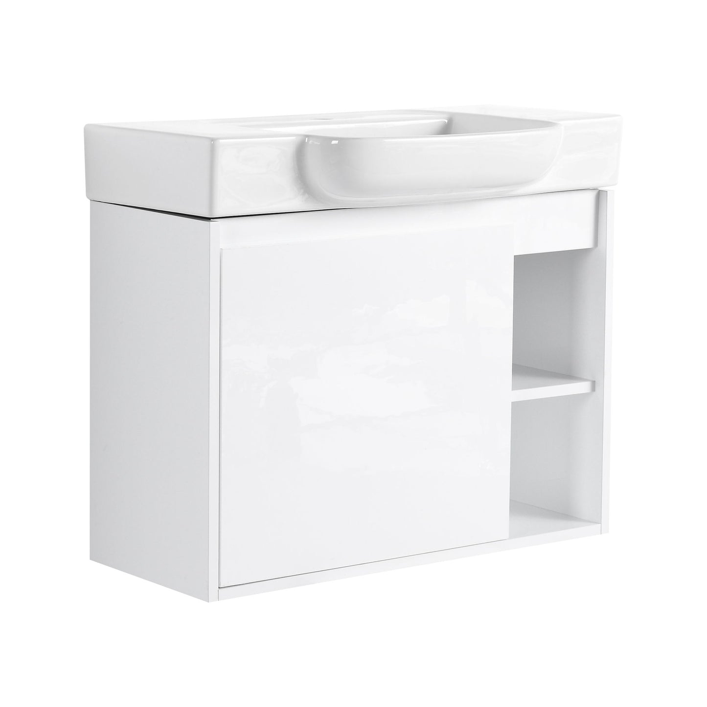 Wall Mounted Bathroom Vanity With Sink & Soft Close Door