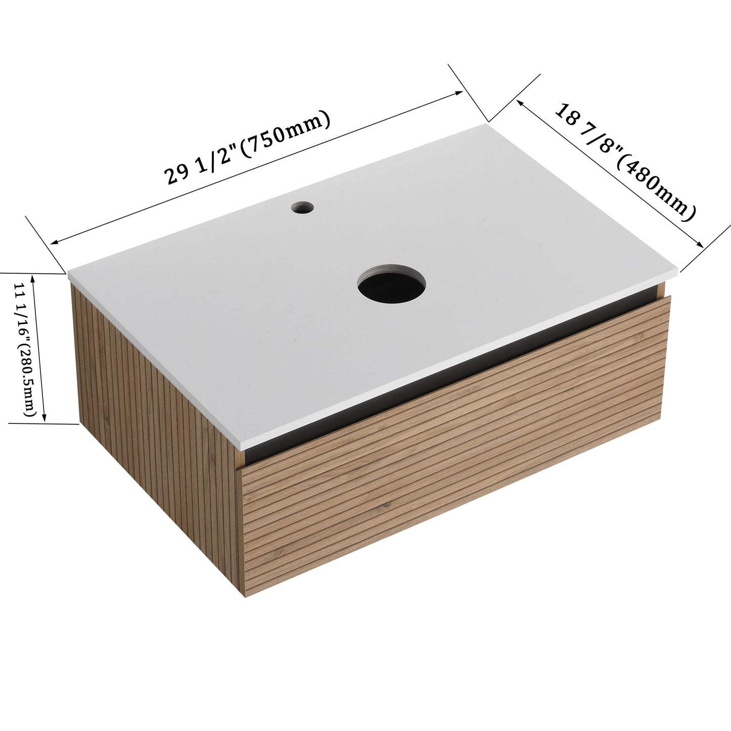 Wall Mounted Bathroom Vanity & 1 Soft Close Drawer (Excluding Sink)