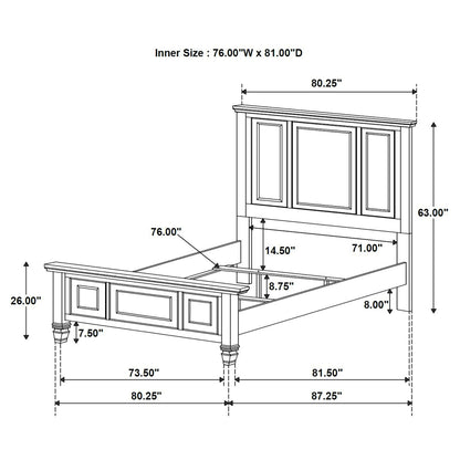Dennis - 4 Piece Eastern King Bedroom Set - Cream White