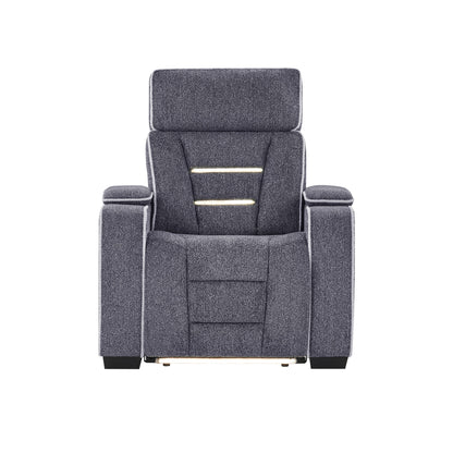 Austin - Recliner With Storage Arms - Gray