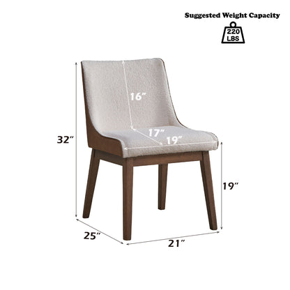 Ginny - Boucle Velvet Side Chair (Set of 2) - Walnut