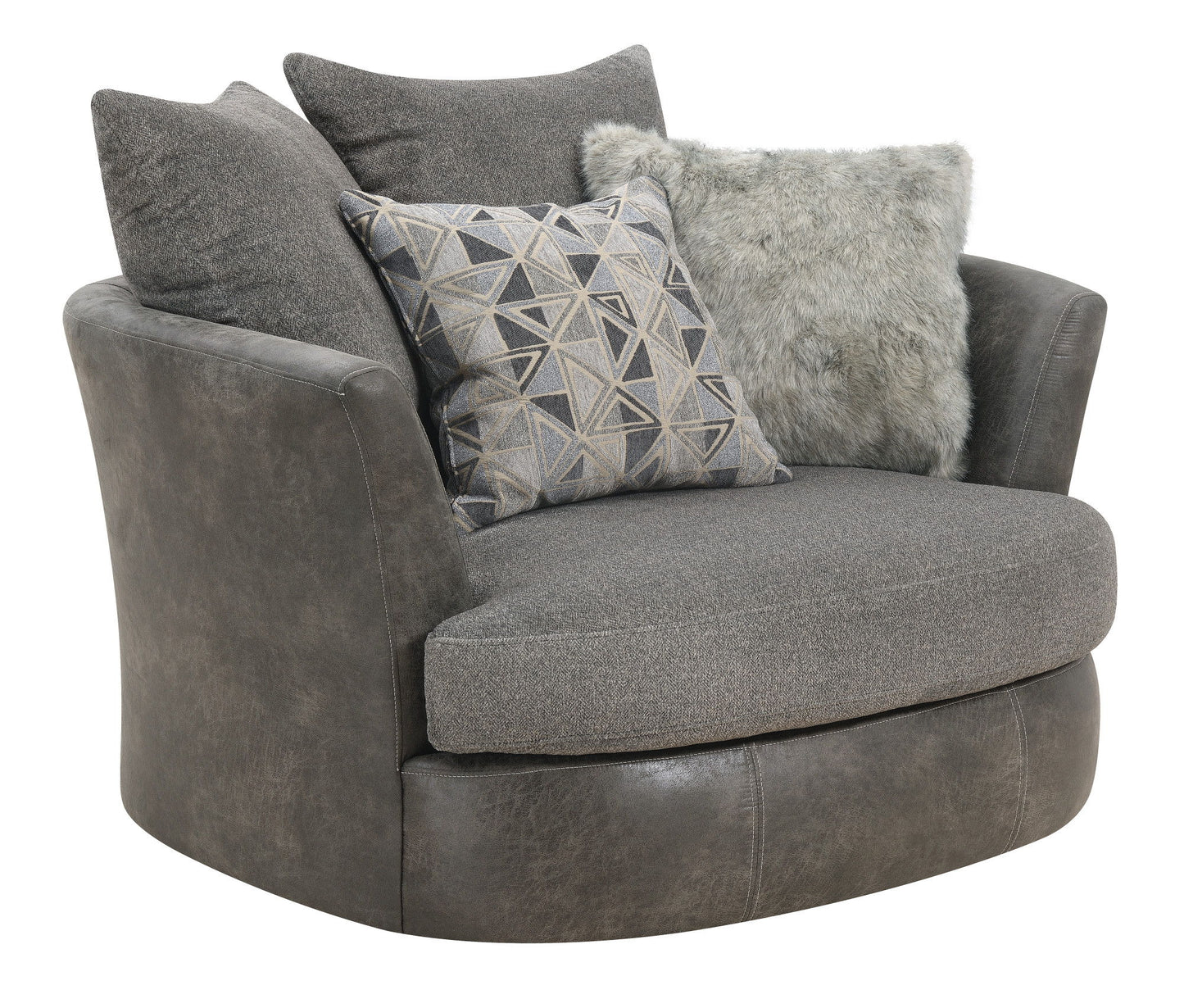 Swivel Accent Chair - Gray - Wood