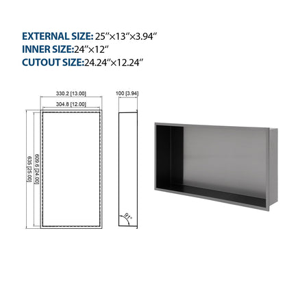 Stainless Steel Shower Niche With Seamless Design For Bathroom Storage