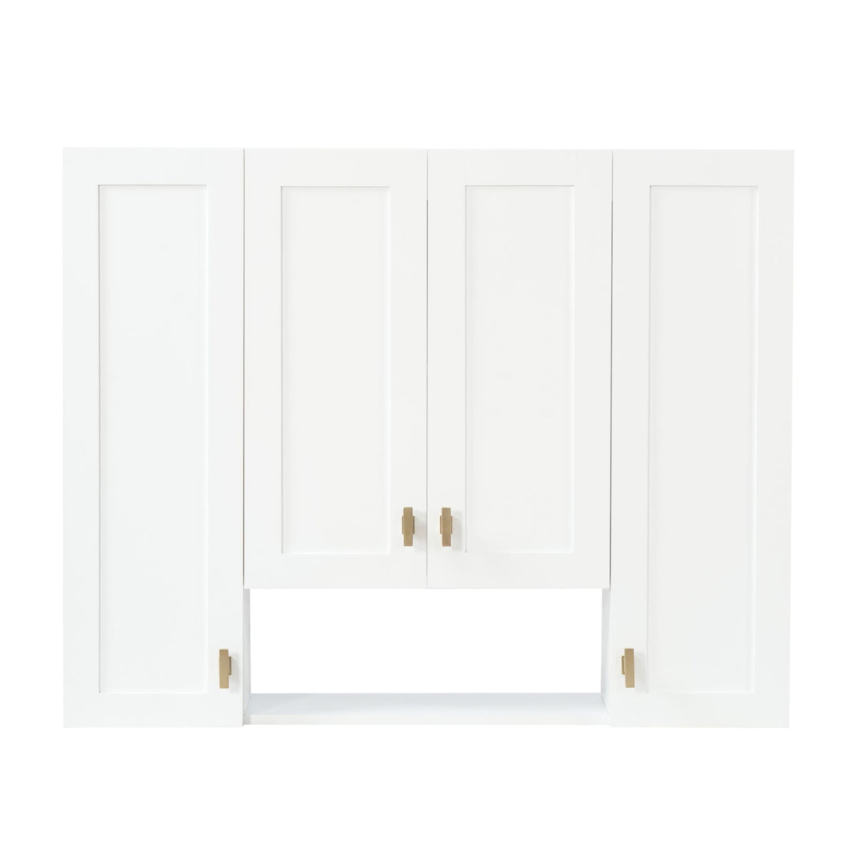 30" Bathroom Cabinet With 5 Adjustable Shelves, Wall Mounted Medicine Cabinet - White