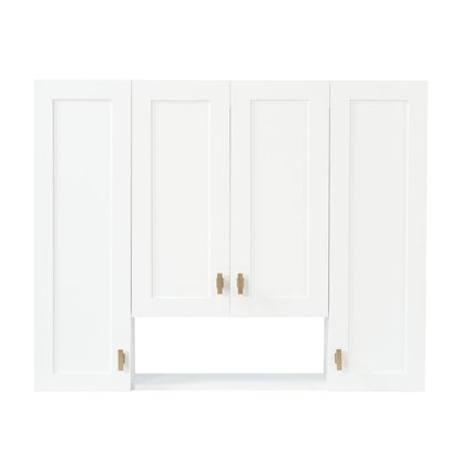30" Bathroom Cabinet With 5 Adjustable Shelves, Wall Mounted Medicine Cabinet - White