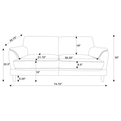 Dania - Sofa With Tufted Arms - Rust