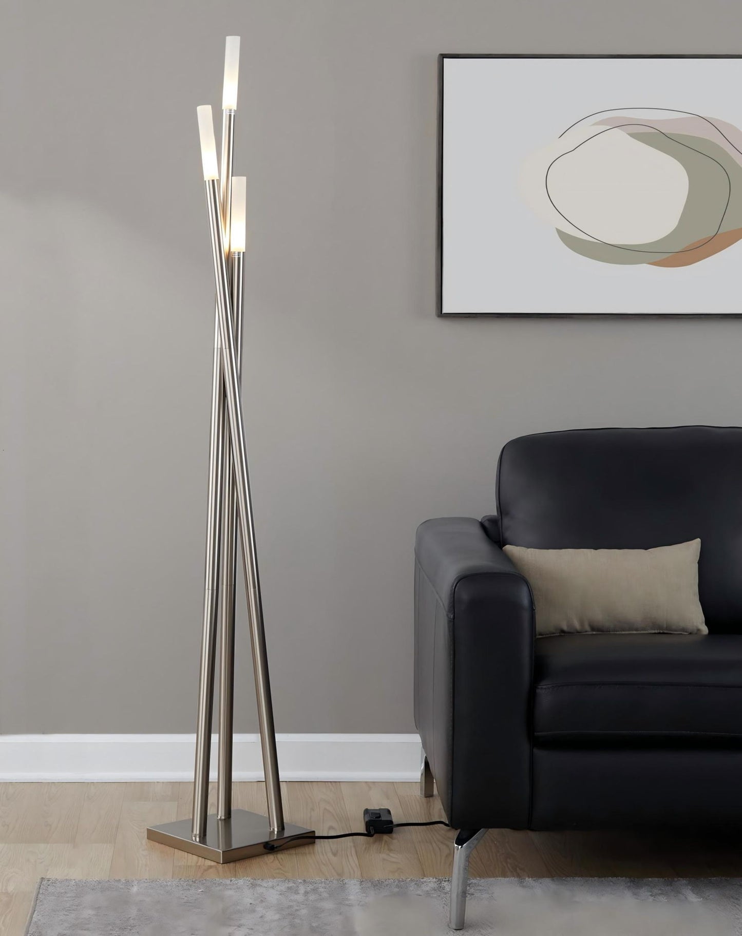 Icicle - Contemporary Floor Lamp - Nickel