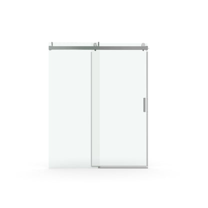 Frameless Soft-Closing Shower Door, 1/4" (6 Mm) Tempered Glass Single Sliding With Explosion Proof Coating