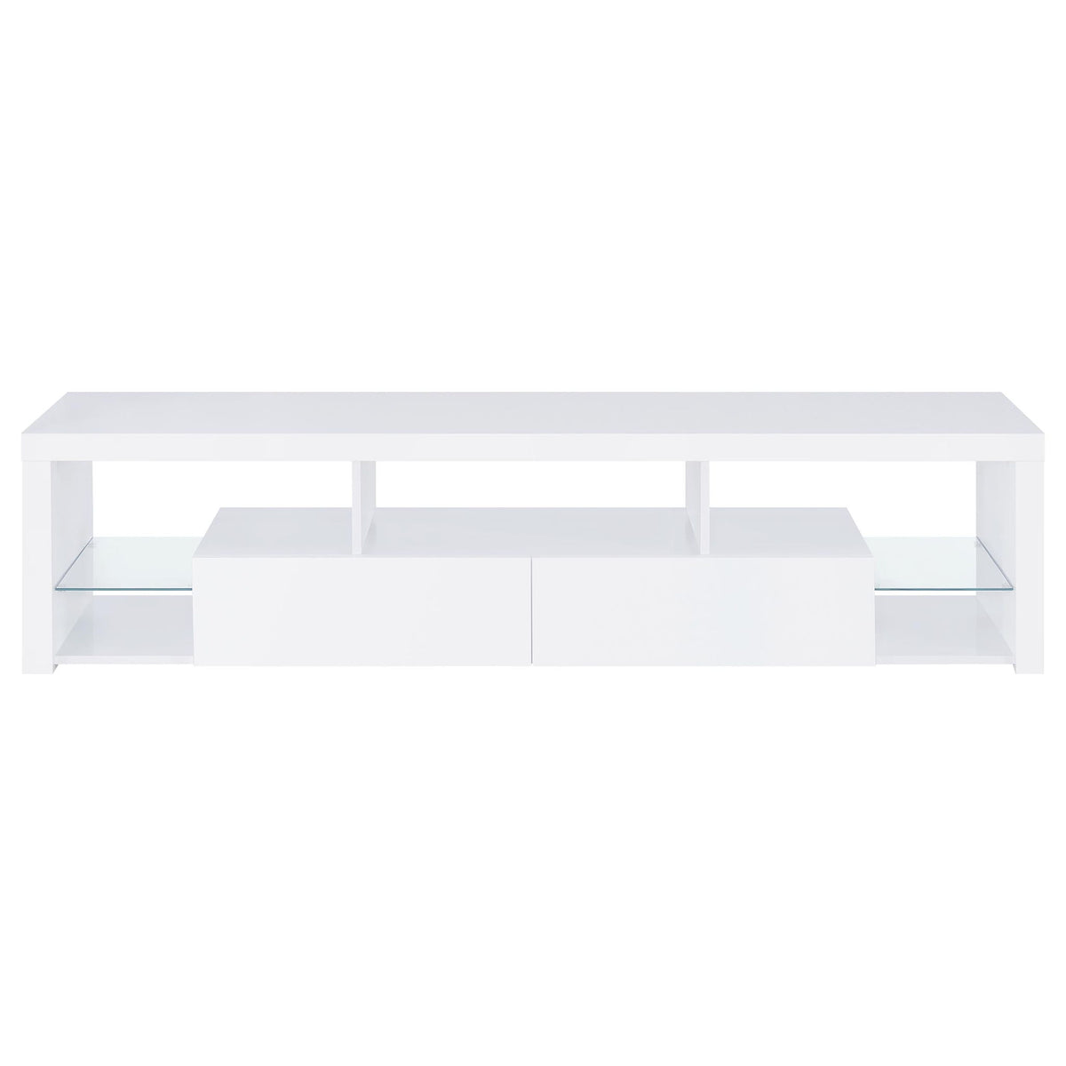 Lance - 2 Drawer TV Stand With Shelves - Gloss White